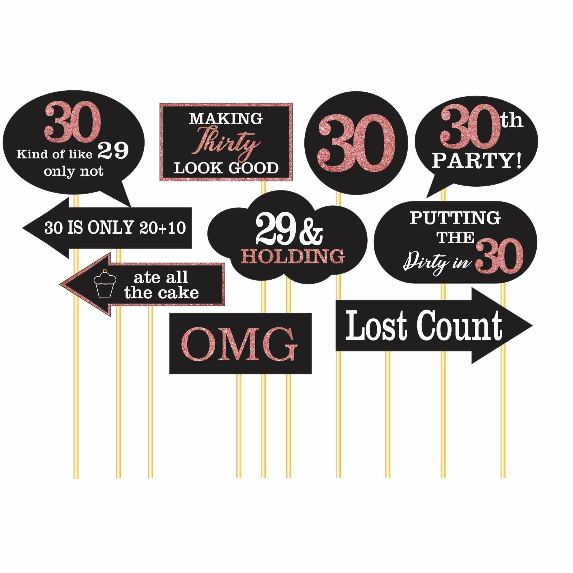 Pink and Black 30th Birthday Photo Prop ACCESSORIES Pretty UR Party