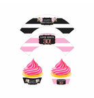 Pink and Black 30th Birthday Theme Cupcake Wrappers THEME PARTIES Pretty UR Party