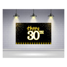 Gold and Black 30th Birthday Theme Backdrop PERSONALISED Pretty UR Party