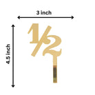 1/2 Cake Topper - Acrylic Gold ALL PARTY SUPPLIES Pretty UR Party