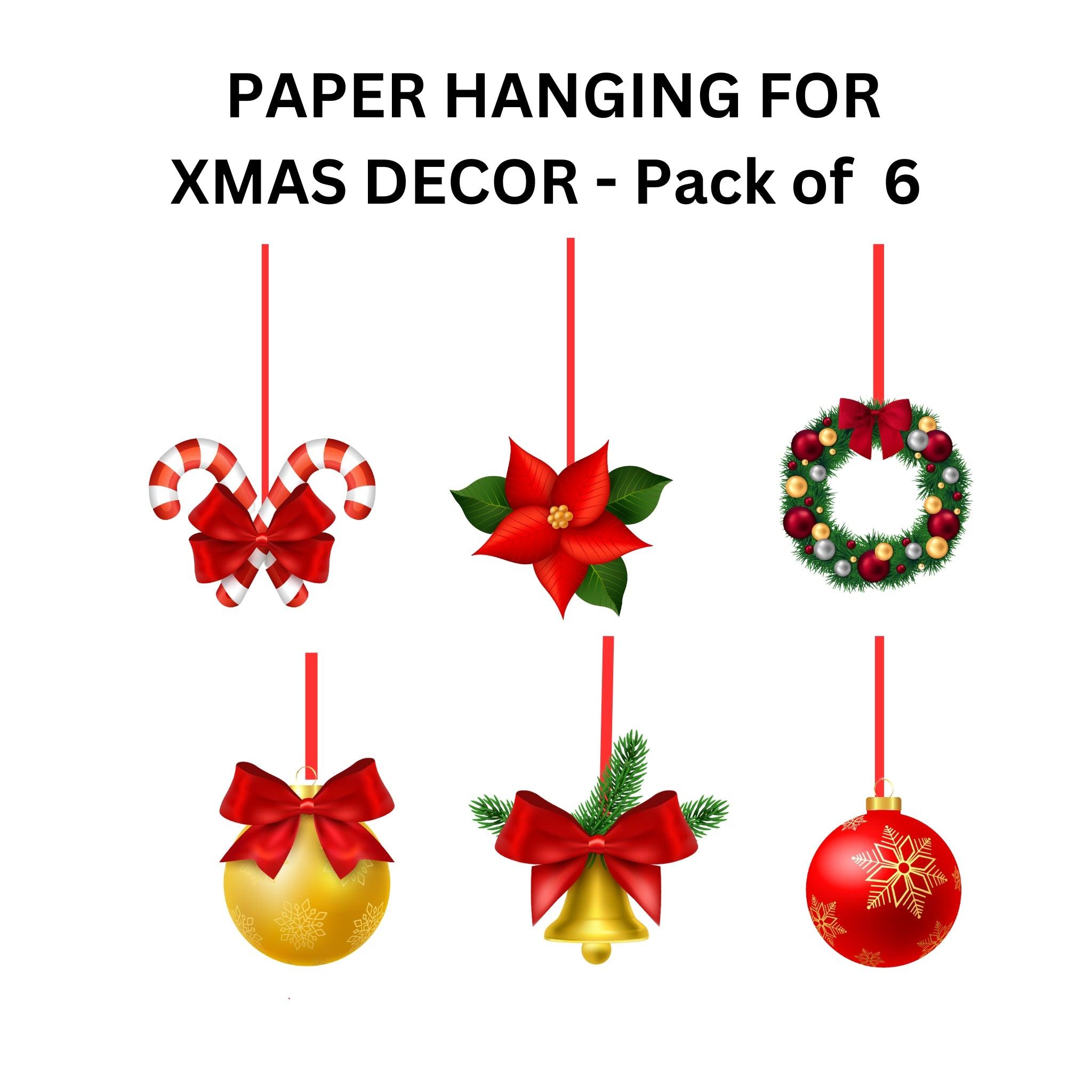 Christmas Hanging Danglers 04- Pack of 6 DECORATIONS PRETTY UR PARTY