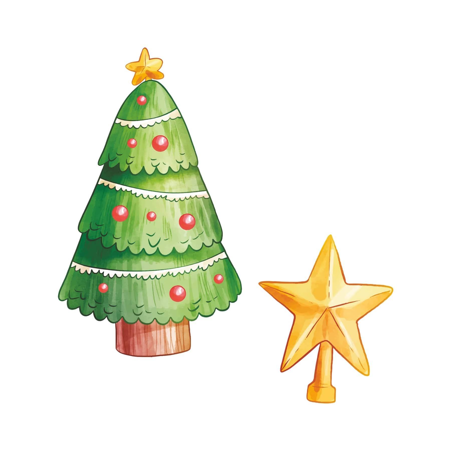 Watercolour Christmas Theme Paper Cutouts for Homes, Parties, Window Display, Retail Decor - Pack of 10 DECORATIONS Pretty UR Party