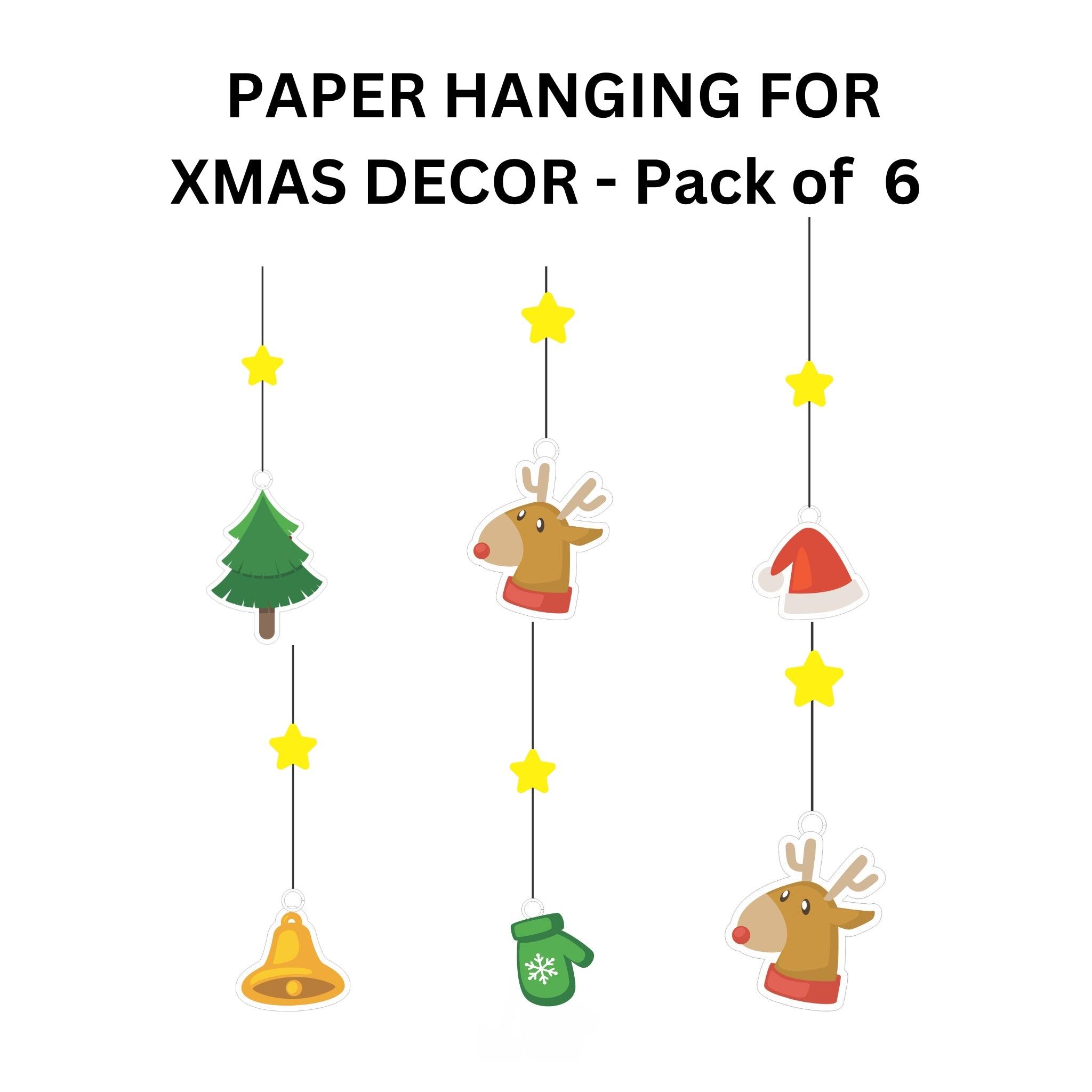 Christmas Hanging Danglers - Pack of 6 DECORATIONS PRETTY UR PARTY