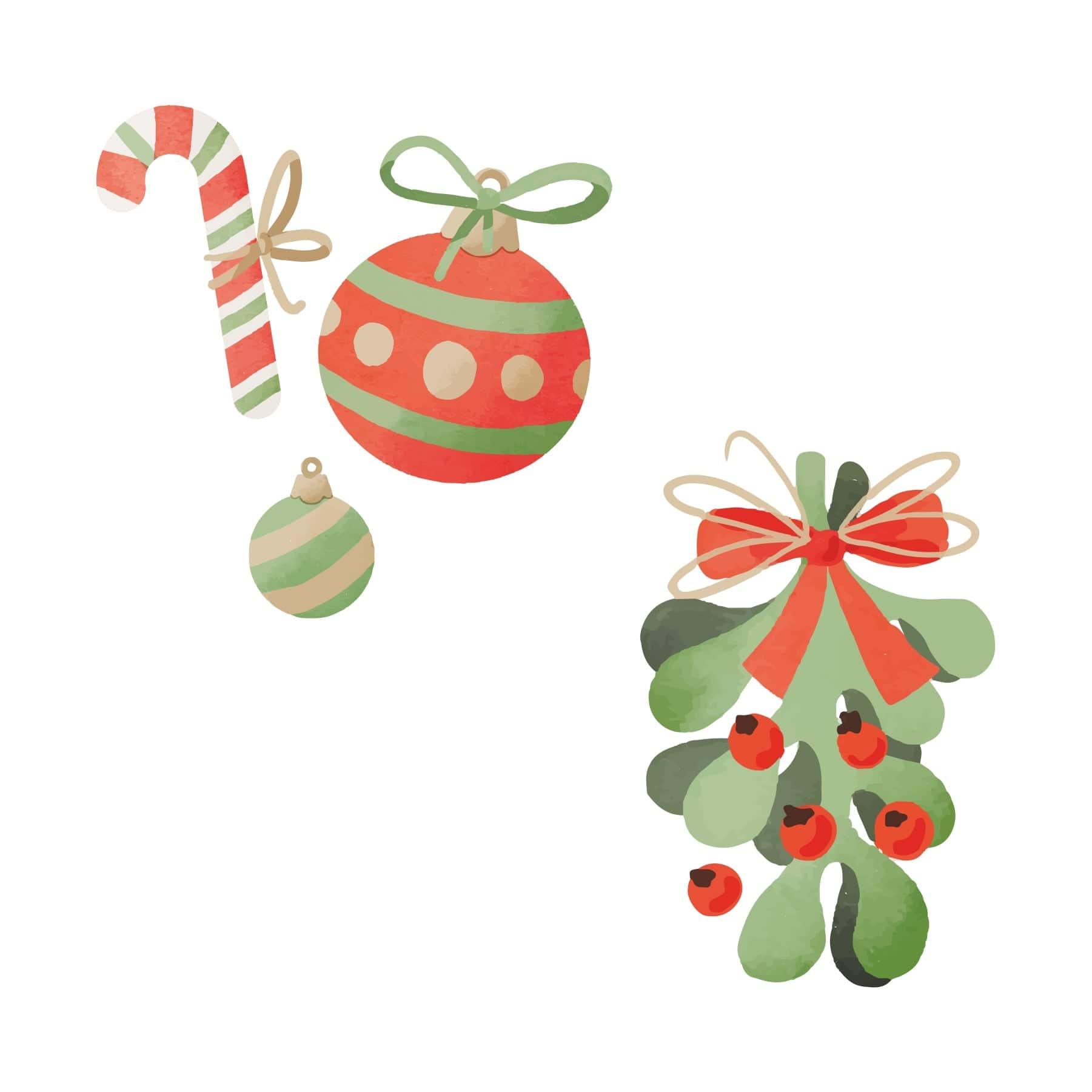 Watercolour Christmas Theme Paper Cutouts for Homes, Parties, Window Display, Retail Decor - Pack of 10 DECORATIONS Pretty UR Party