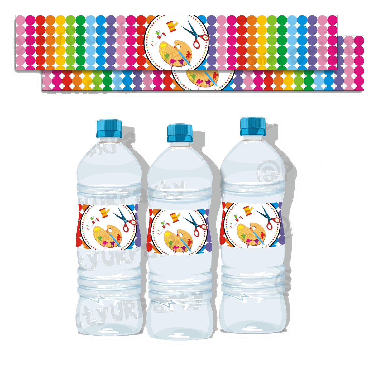 Art & Craft Party Water Bottle Labels