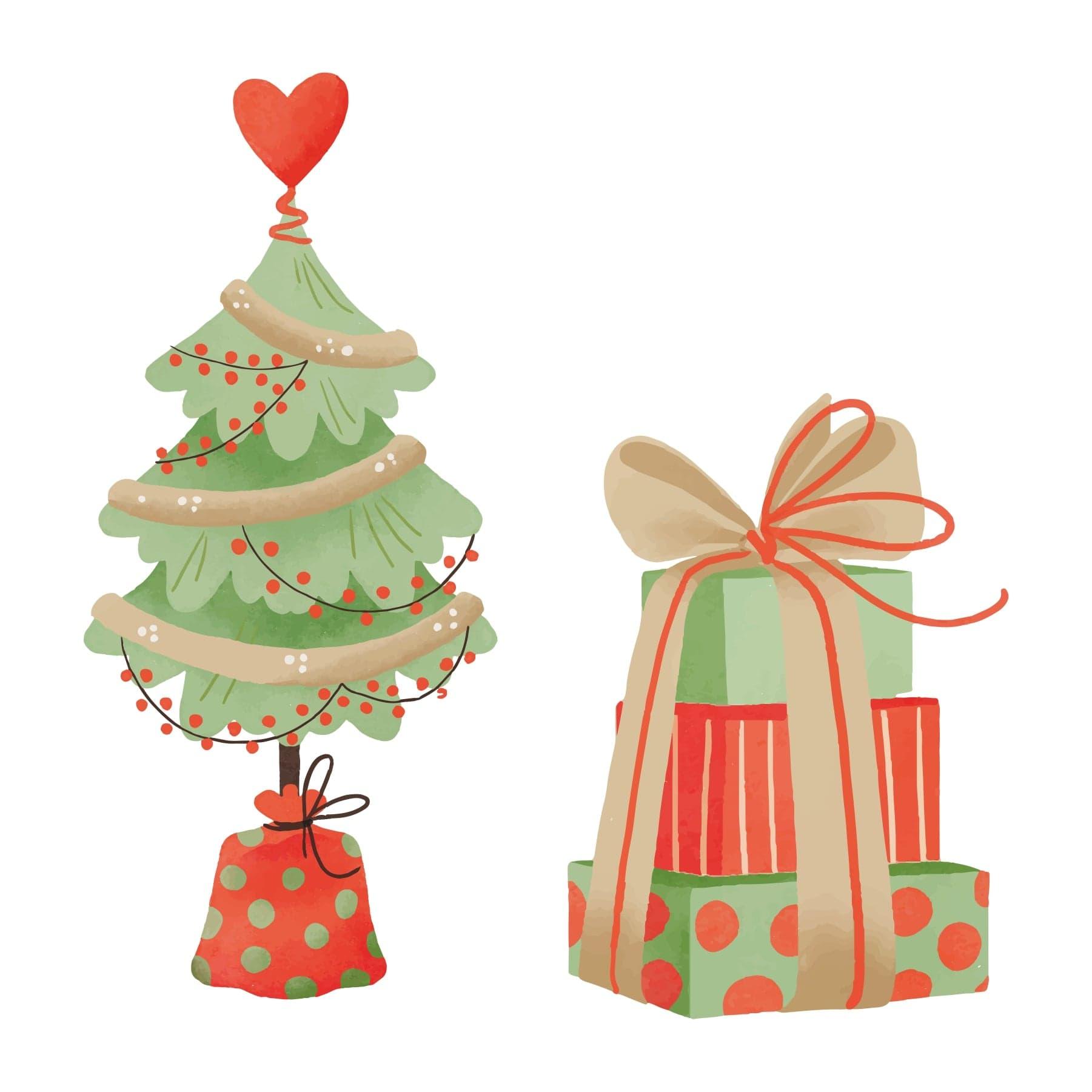 Watercolour Christmas Theme Paper Cutouts for Homes, Parties, Window Display, Retail Decor - Pack of 10 DECORATIONS Pretty UR Party