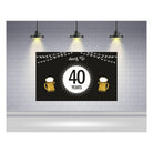 Cheers to 40th Birthday Theme Backdrop PERSONALISED Pretty UR Party
