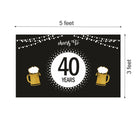 Cheers to 40th Birthday Theme Backdrop PERSONALISED Pretty UR Party