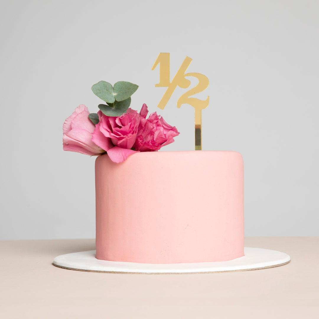 1/2 Cake Topper - Acrylic Gold ALL PARTY SUPPLIES Pretty UR Party