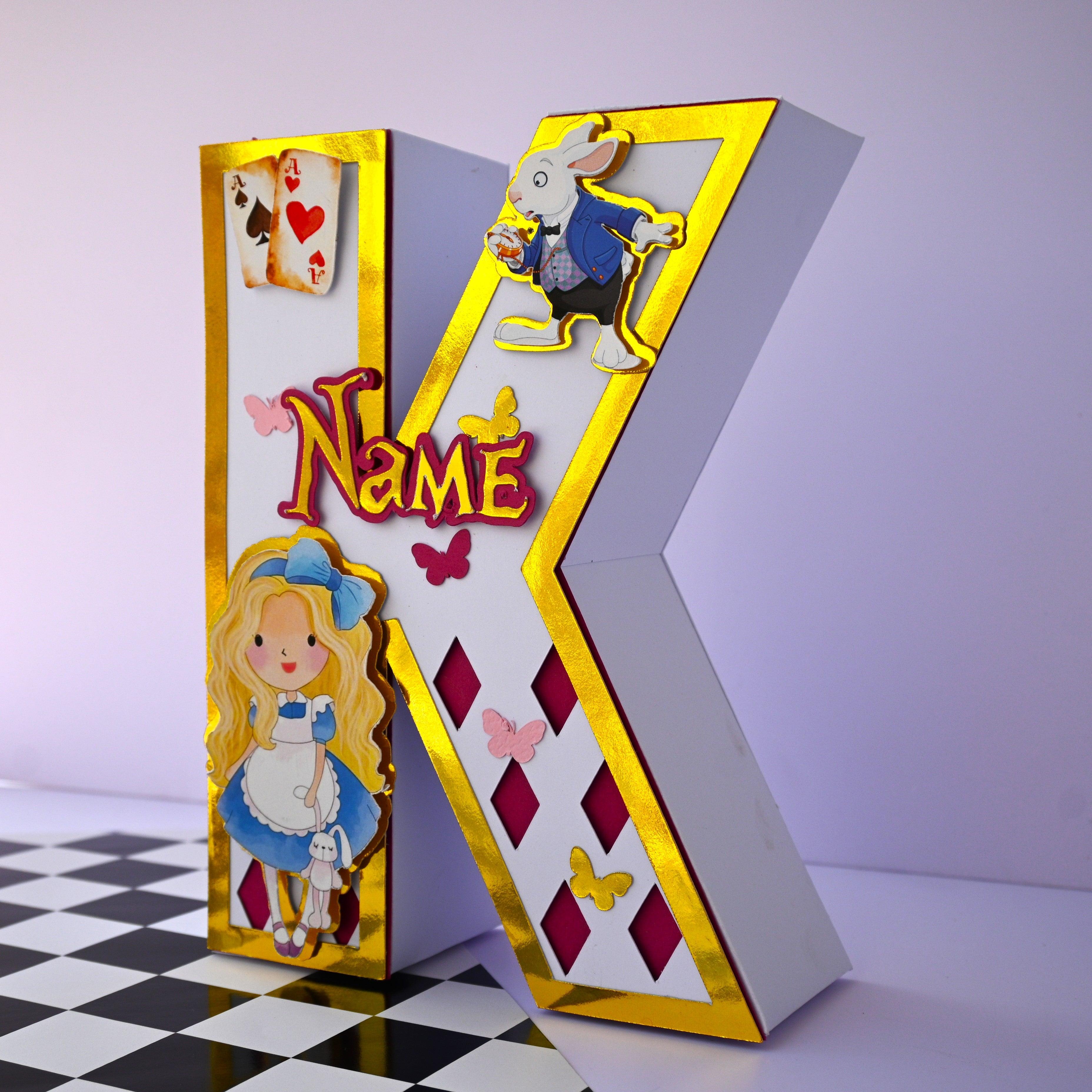 Alice in Wonderland 3D Letter / Number HANDCRAFTED PRETTY UR PARTY