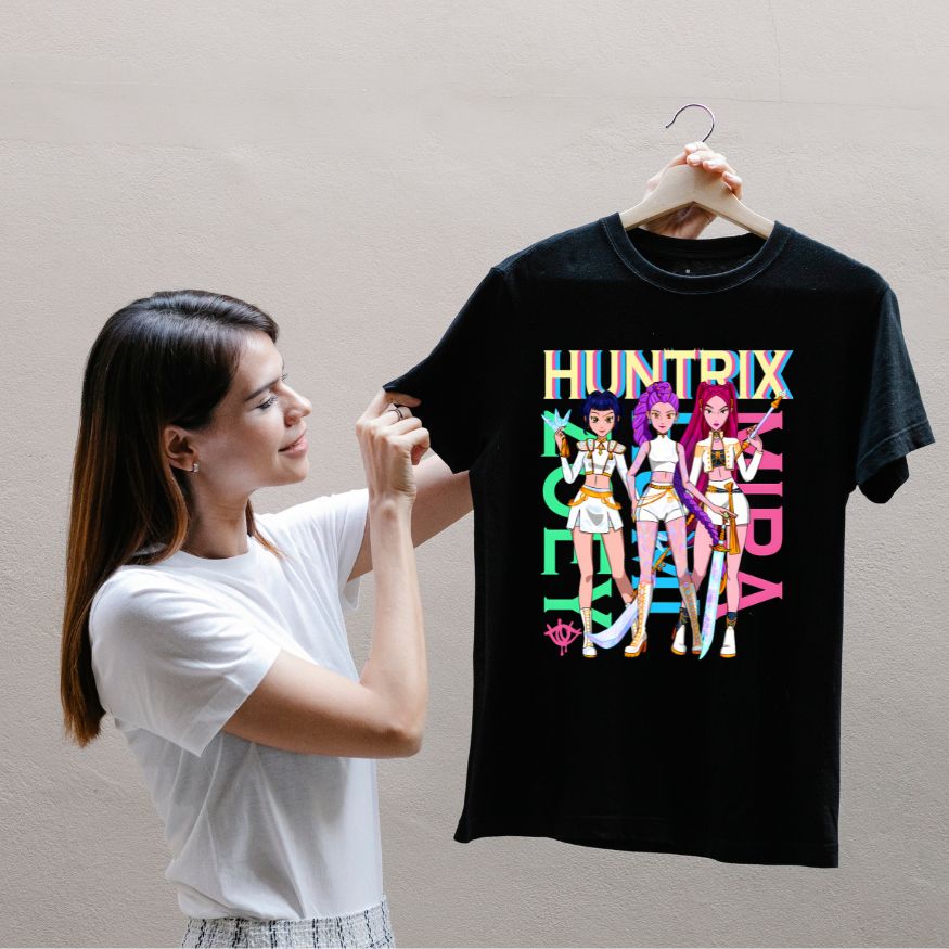 K-pop Demon Hunters Golden themed T-shirt - Black K-pop Demon Hunters Golden themed T-shirt - Black
