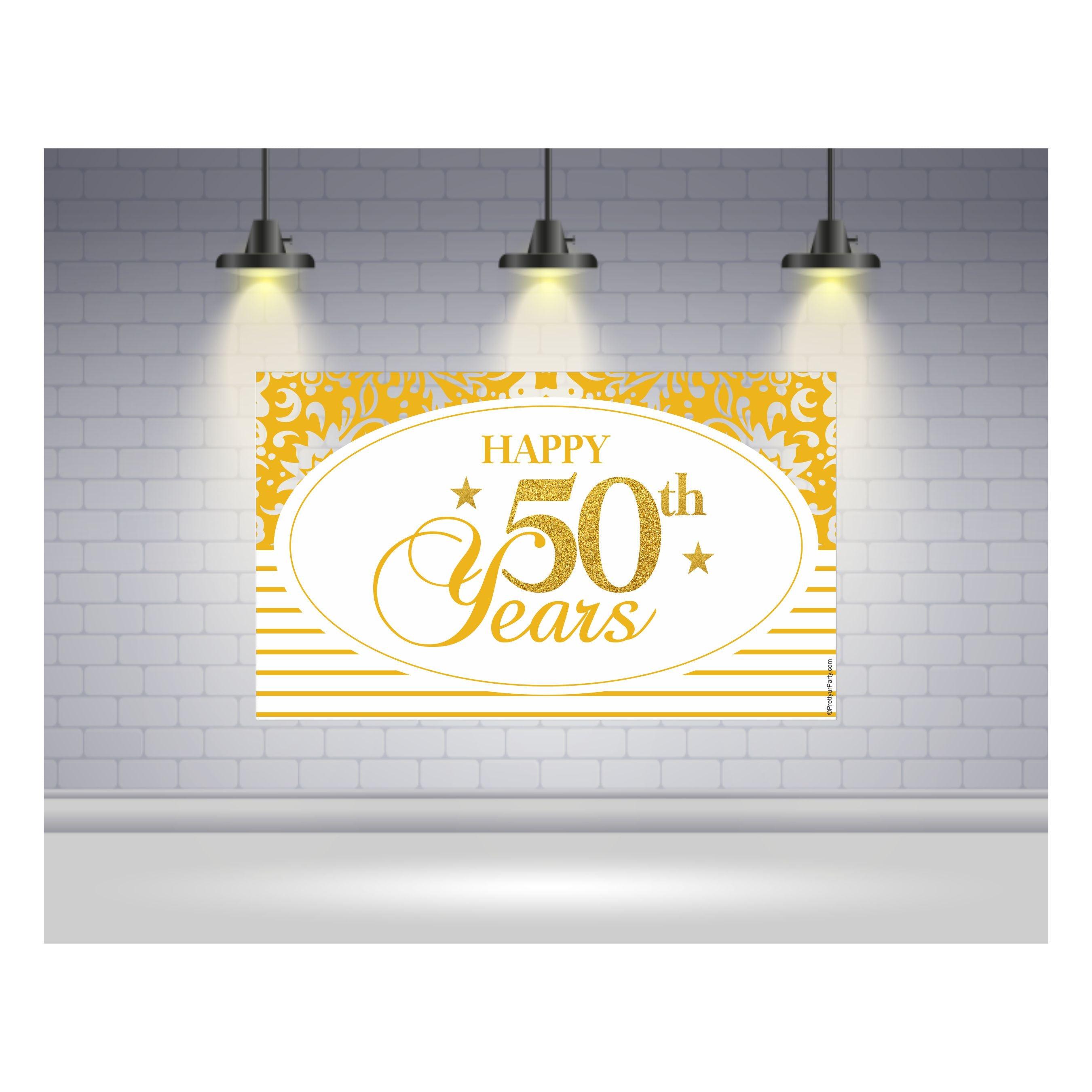 50th Anniversary Theme Backdrop ALL PARTY SUPPLIES Pretty UR Party