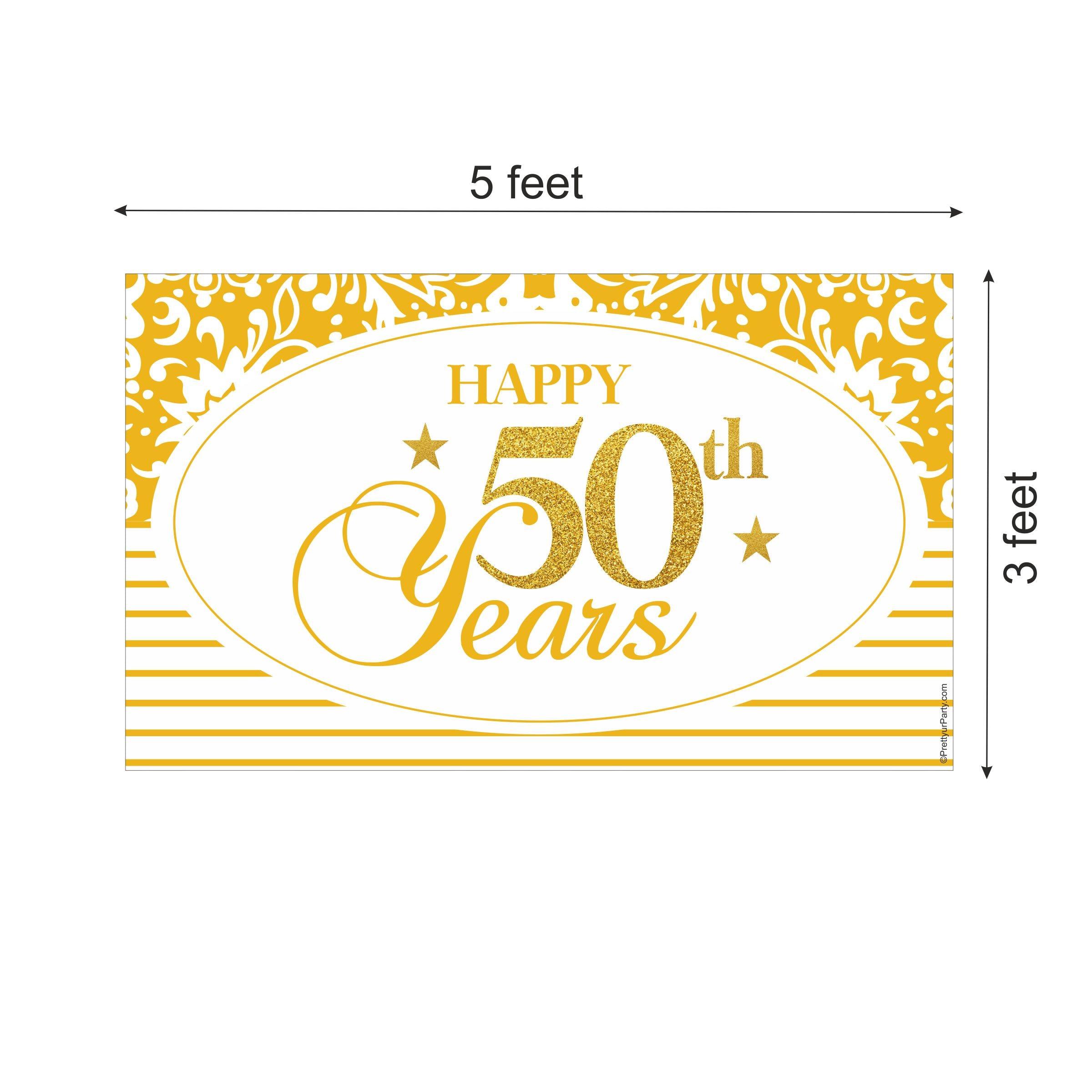 50th Anniversary Theme Backdrop ALL PARTY SUPPLIES Pretty UR Party
