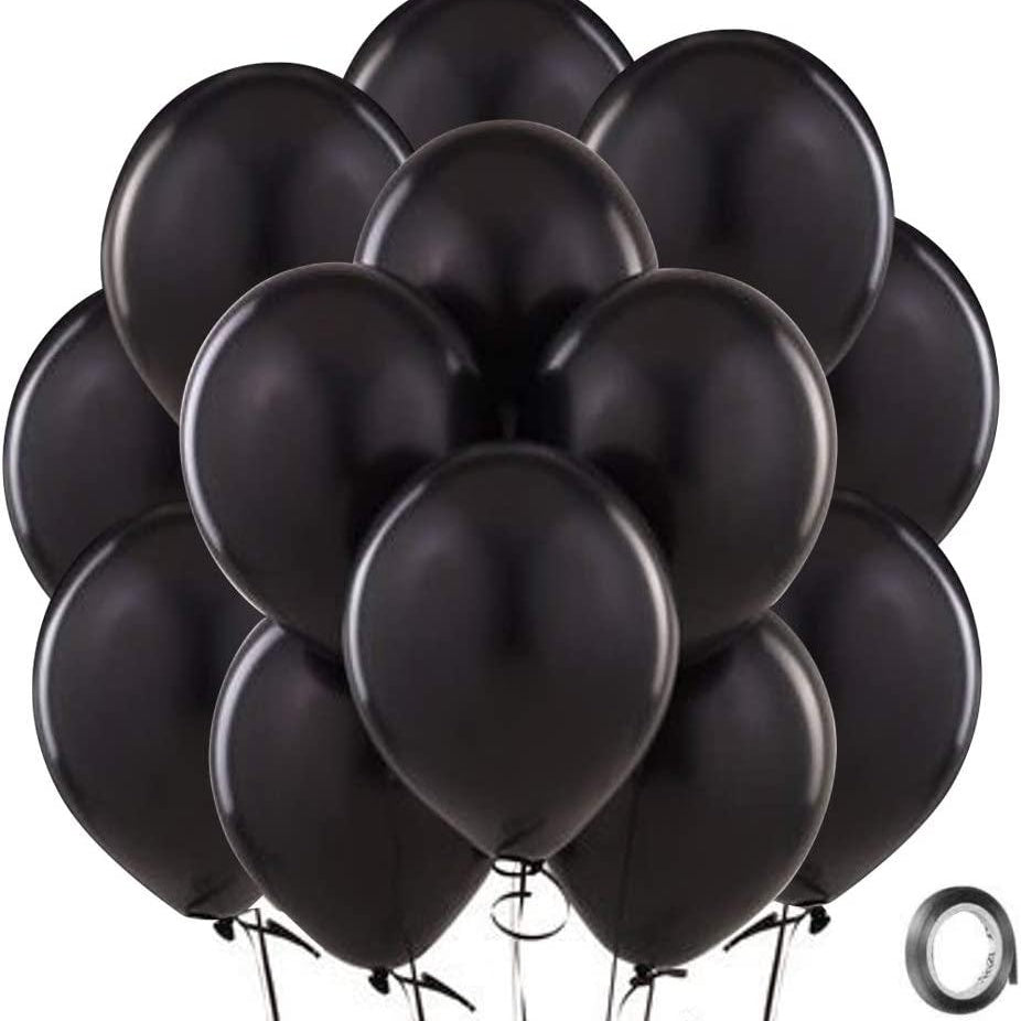 Black Latex Balloons - Pack of 50 BALLOONS Pretty UR Party