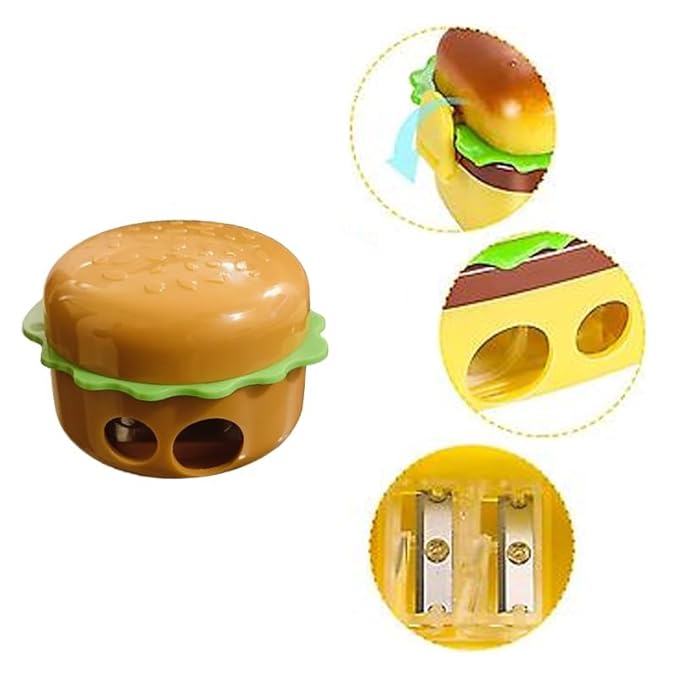 Mini Burger shaped Sharpener - Pack of 4 ALL PARTY SUPPLIES PRETTY UR PARTY