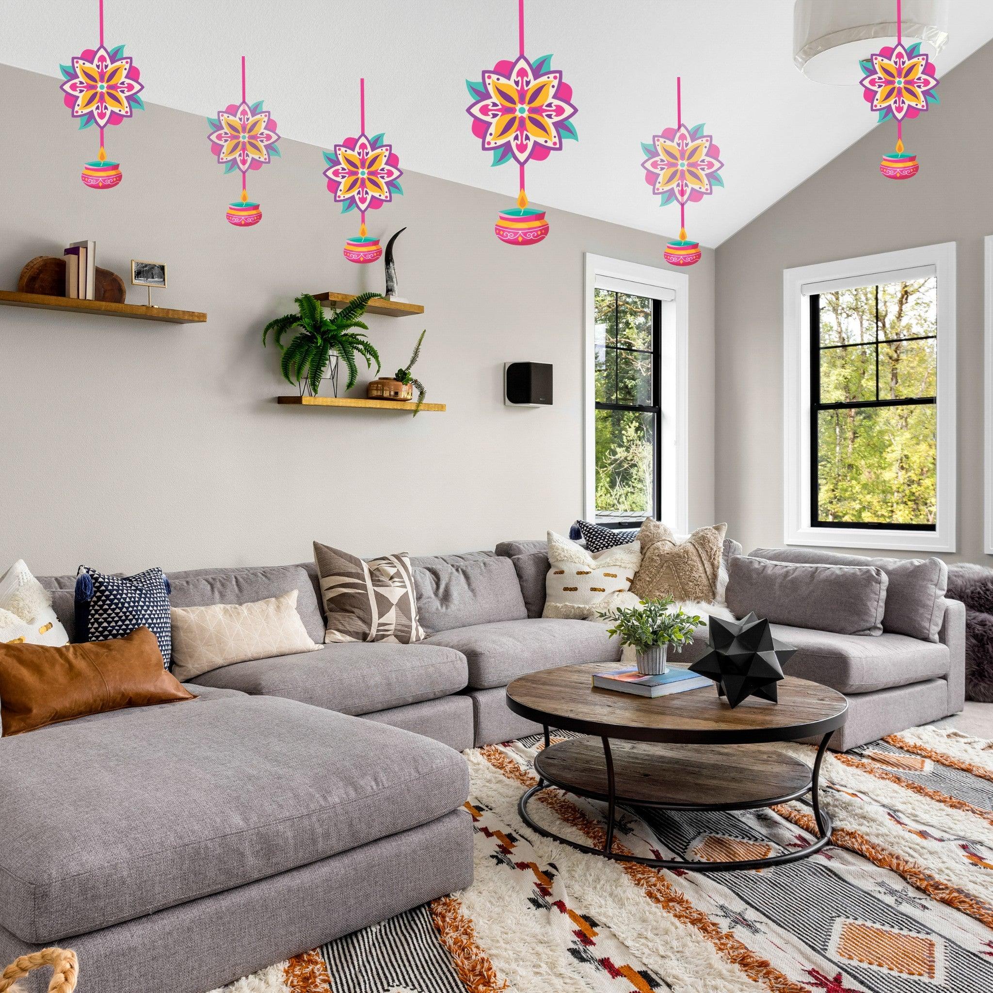 Diwali Hanging Danglers Double - Pack of 6 DECORATIONS PRETTY UR PARTY