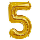 5 Number Foil Balloon ALL PARTY SUPPLIES Pretty UR Party 16 inch Gold