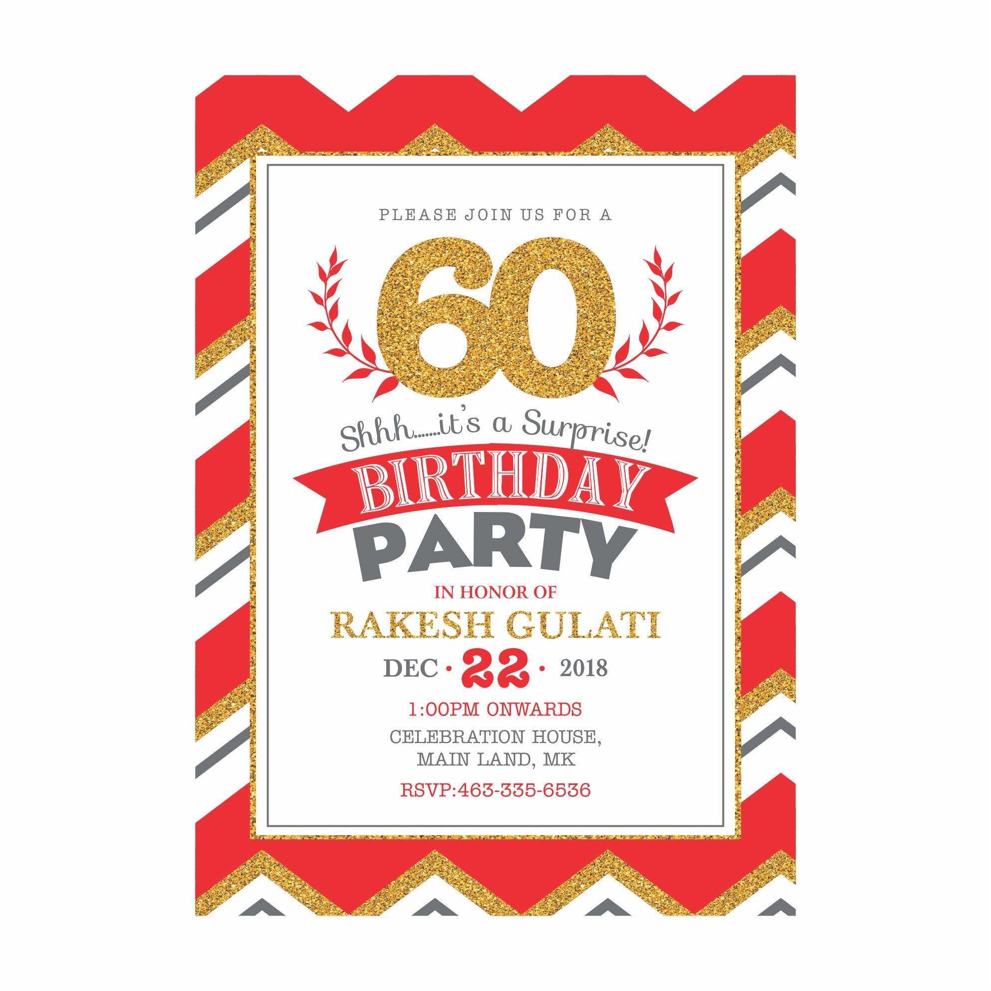 60th Birthday Theme E-Invitations ALL PARTY SUPPLIES Pretty UR Party