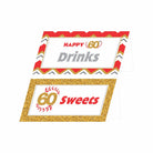 60th Birthday Food Labels / Buffet Table Cards THEME PARTIES Pretty UR Party
