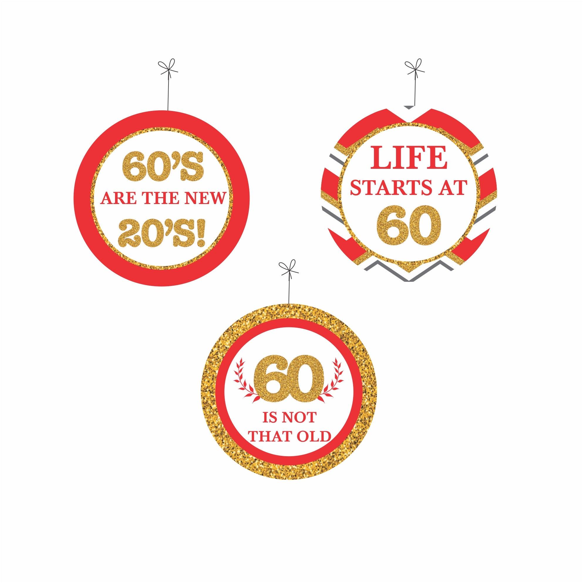 60th Birthday Theme Danglers THEME PARTIES Pretty UR Party