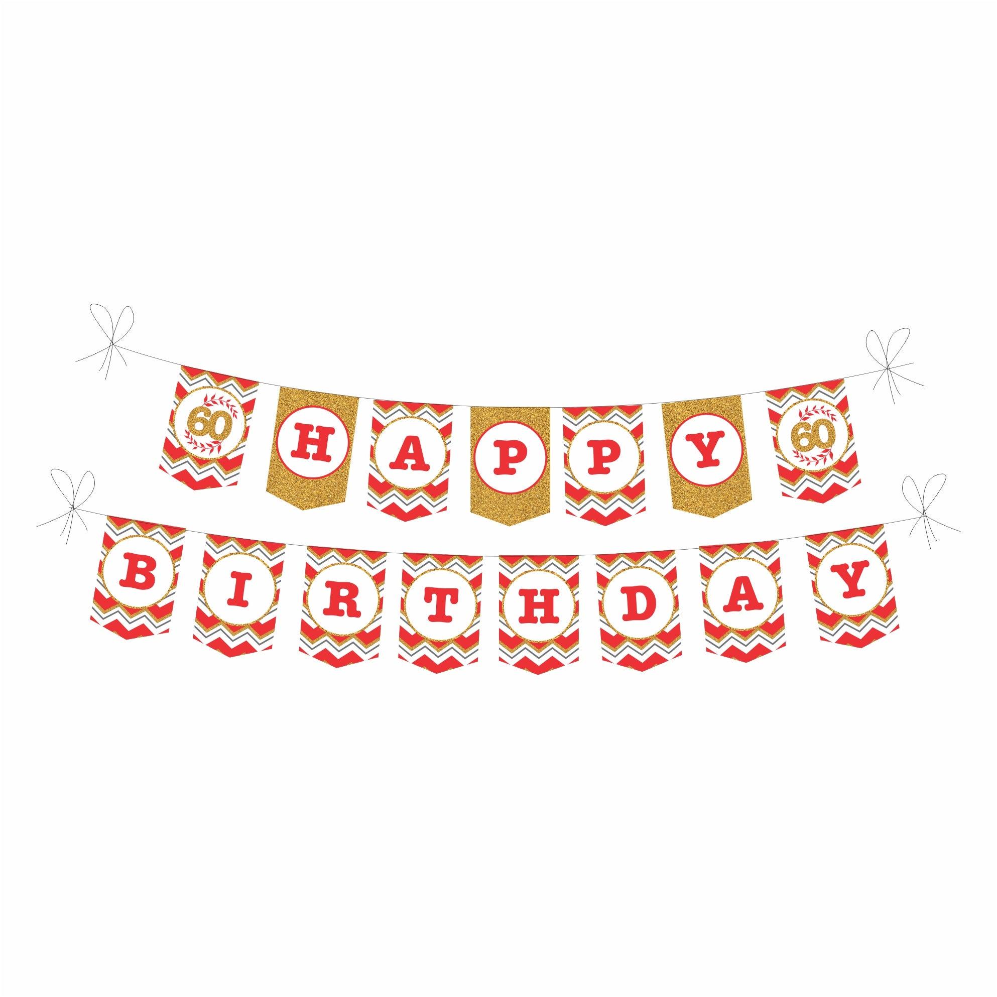 60th Birthday Theme Bunting BIRTHDAYS Pretty UR Party