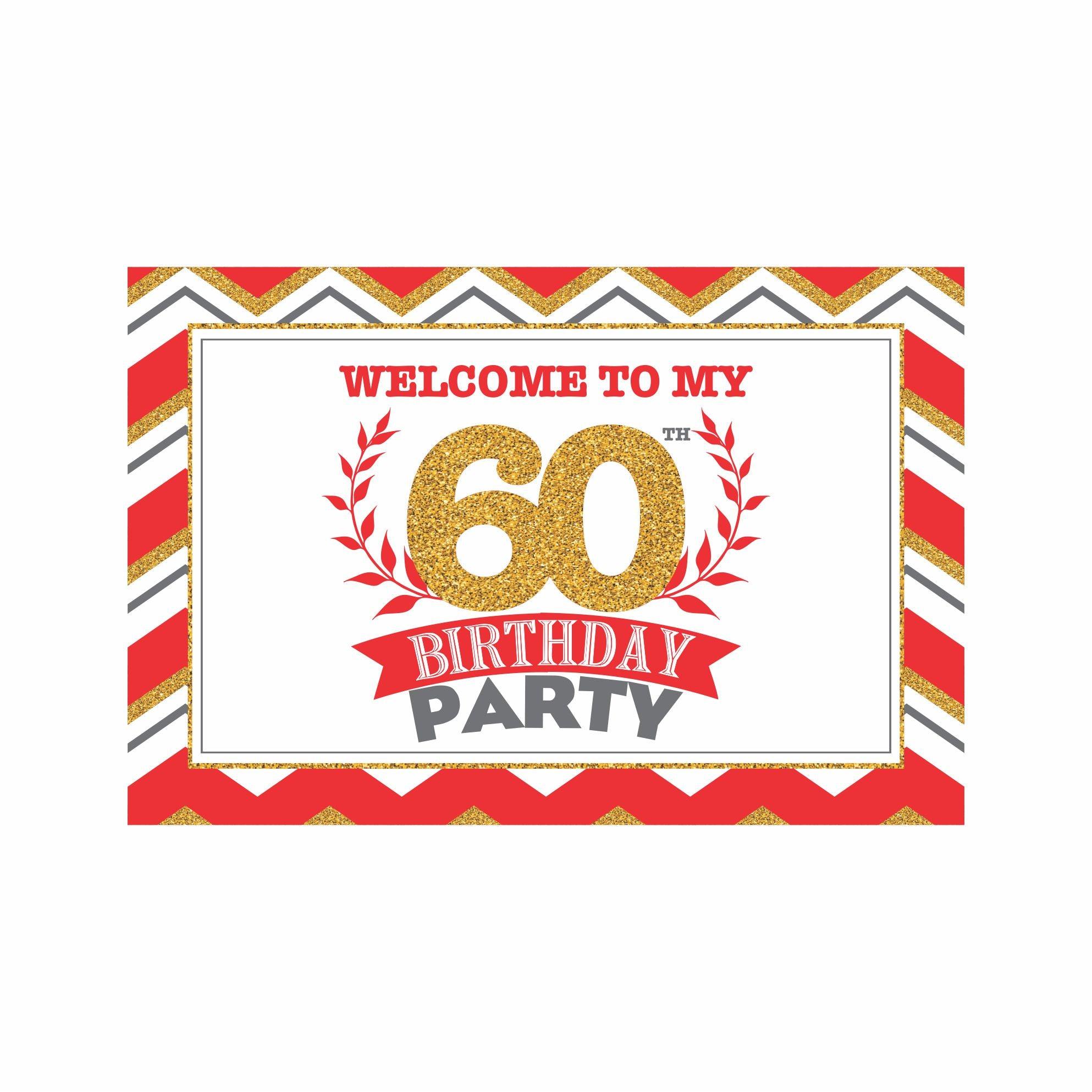 60th Birthday Theme Entrance Banner / Door Sign THEME PARTIES Pretty UR Party