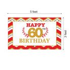60th Birthday Theme Backdrop PERSONALISED Pretty UR Party
