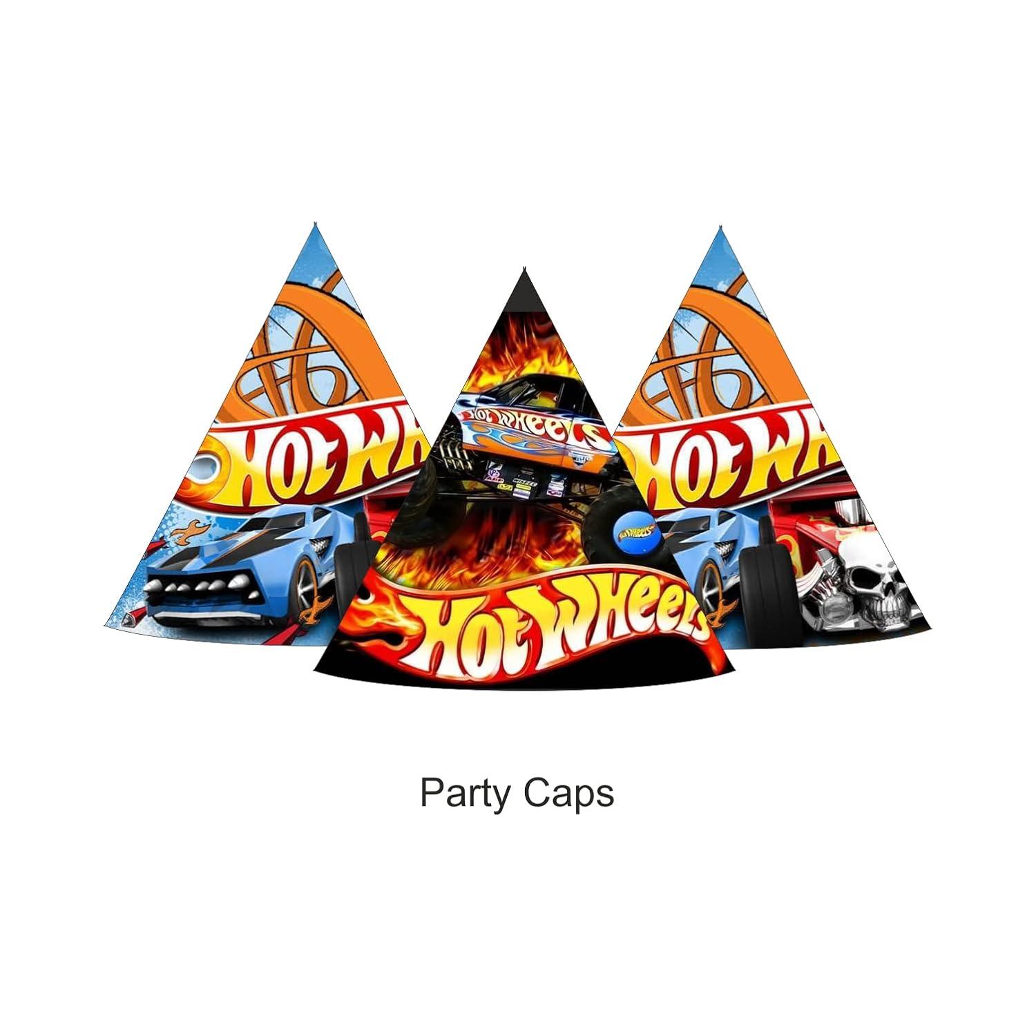 Hot Wheels theme Caps - Pack of 10 THEME PARTIES Pretty UR Party