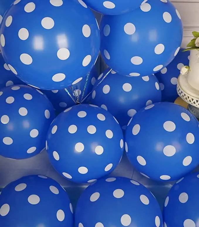 Blue Polka Dots Latex Balloons - Pack of 25 THEME PARTIES Pretty UR Party Blue Polka Dots Latex Balloons - Pack of 25 THEME PARTIES Pretty UR Party