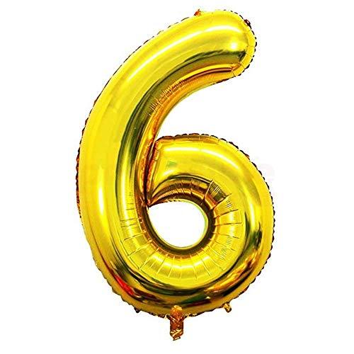 6 Number foil Balloon THEME PARTIES Pretty UR Party 16 inch Gold