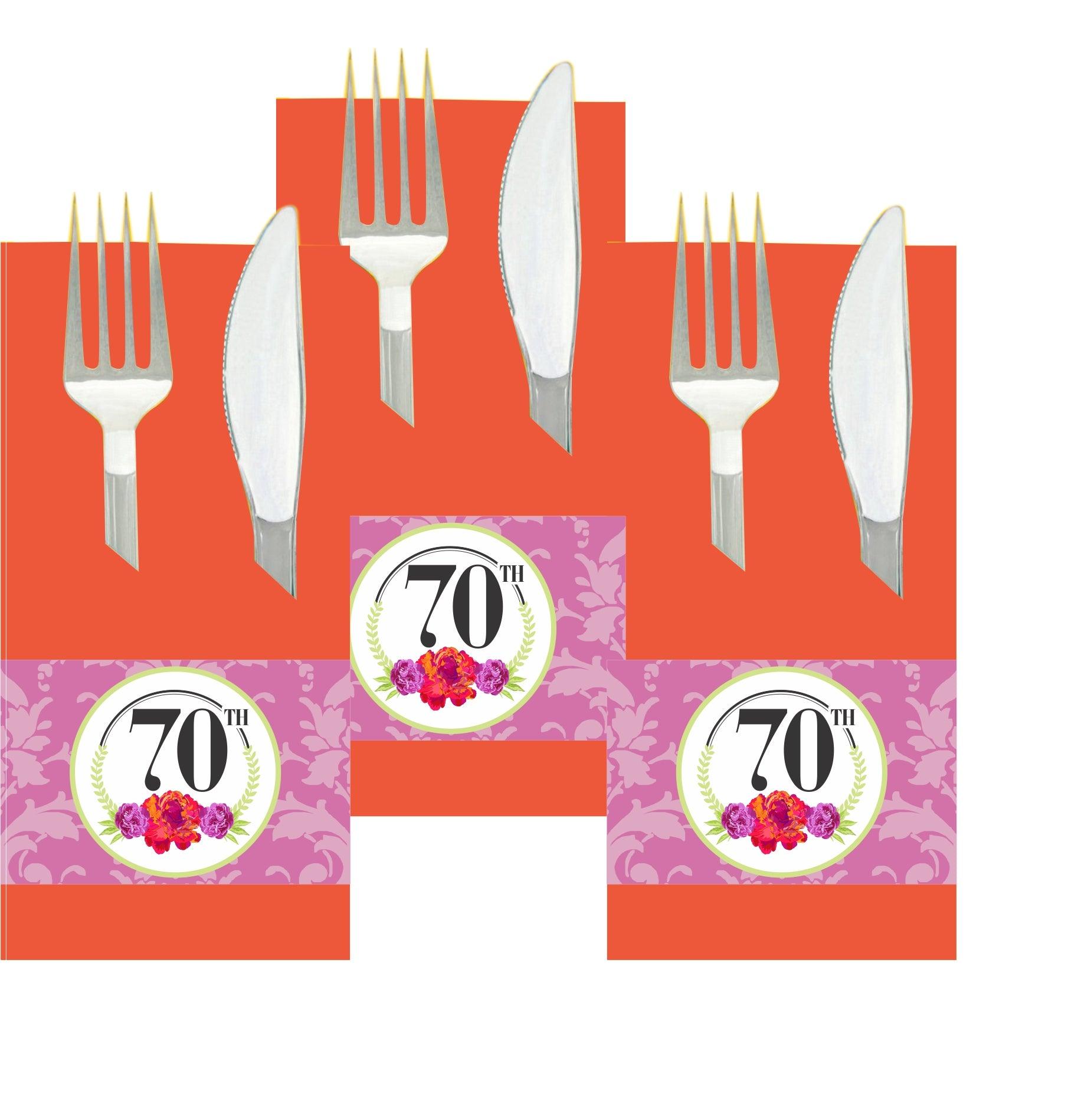 70th Birthday Theme Napkin Rings THEME PARTIES Pretty UR Party
