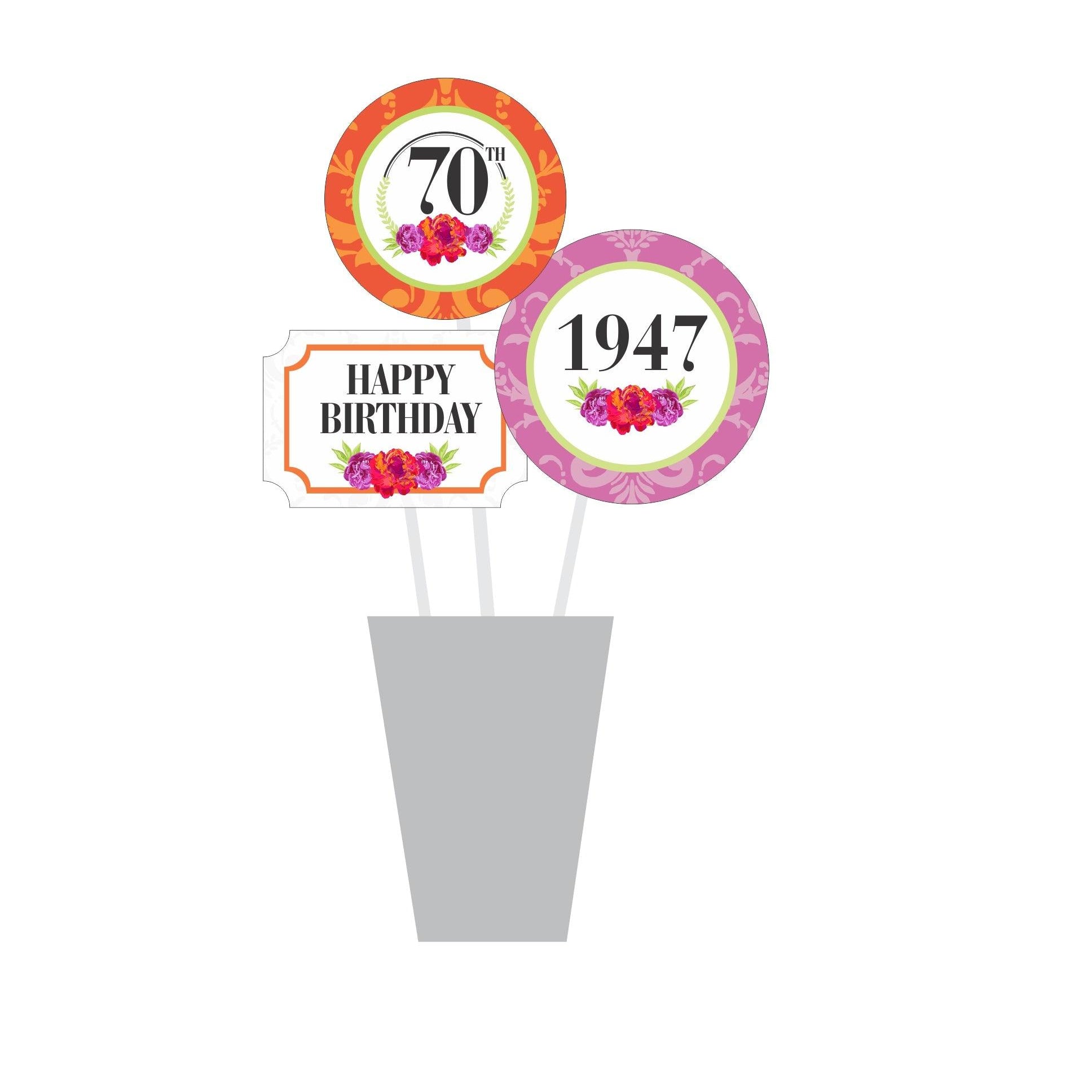 70th Birthday Theme Centerpieces THEME PARTIES Pretty UR Party