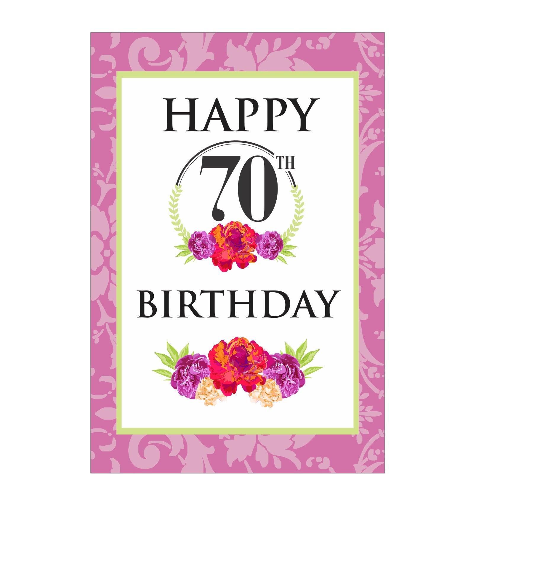 70th Birthday Poster 01 THEME PARTIES Pretty UR Party