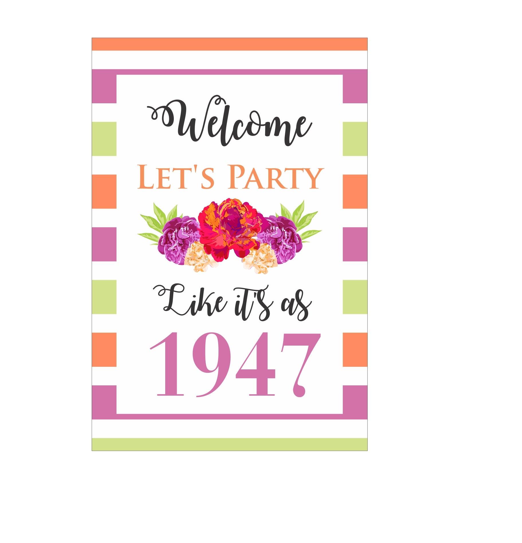 70th Birthday Poster 02 THEME PARTIES Pretty UR Party