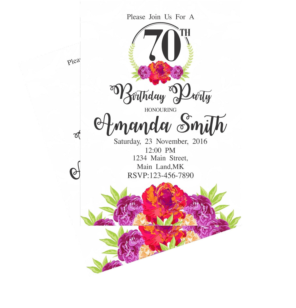 70th Birthday Theme E-Invitations — image 2