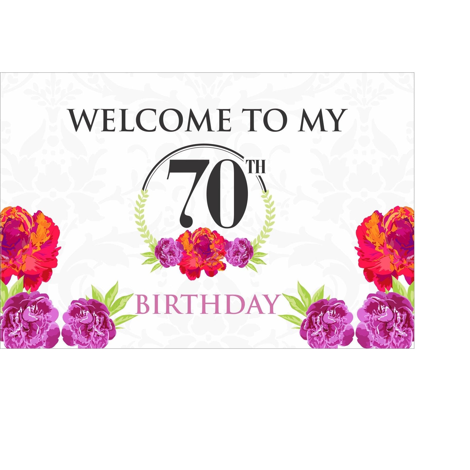70th Birthday Theme Entrance Banner / Door Sign THEME PARTIES Pretty UR Party
