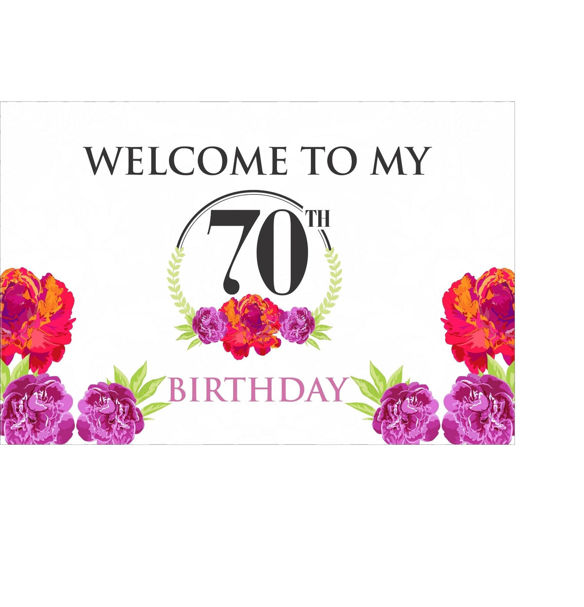 70th Birthday Theme Entrance Banner / Door Sign