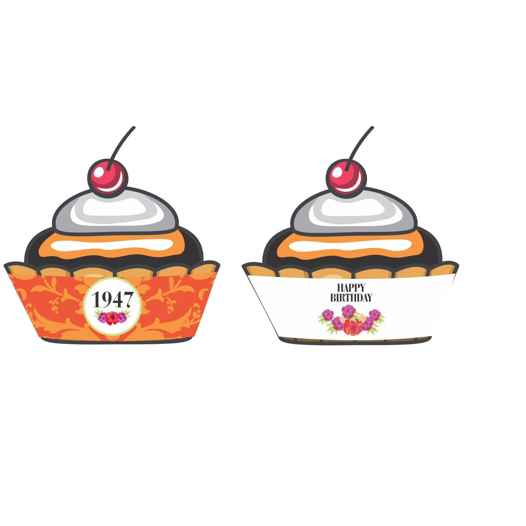 70th Birthday Theme Cupcake Wrappers THEME PARTIES Pretty UR Party