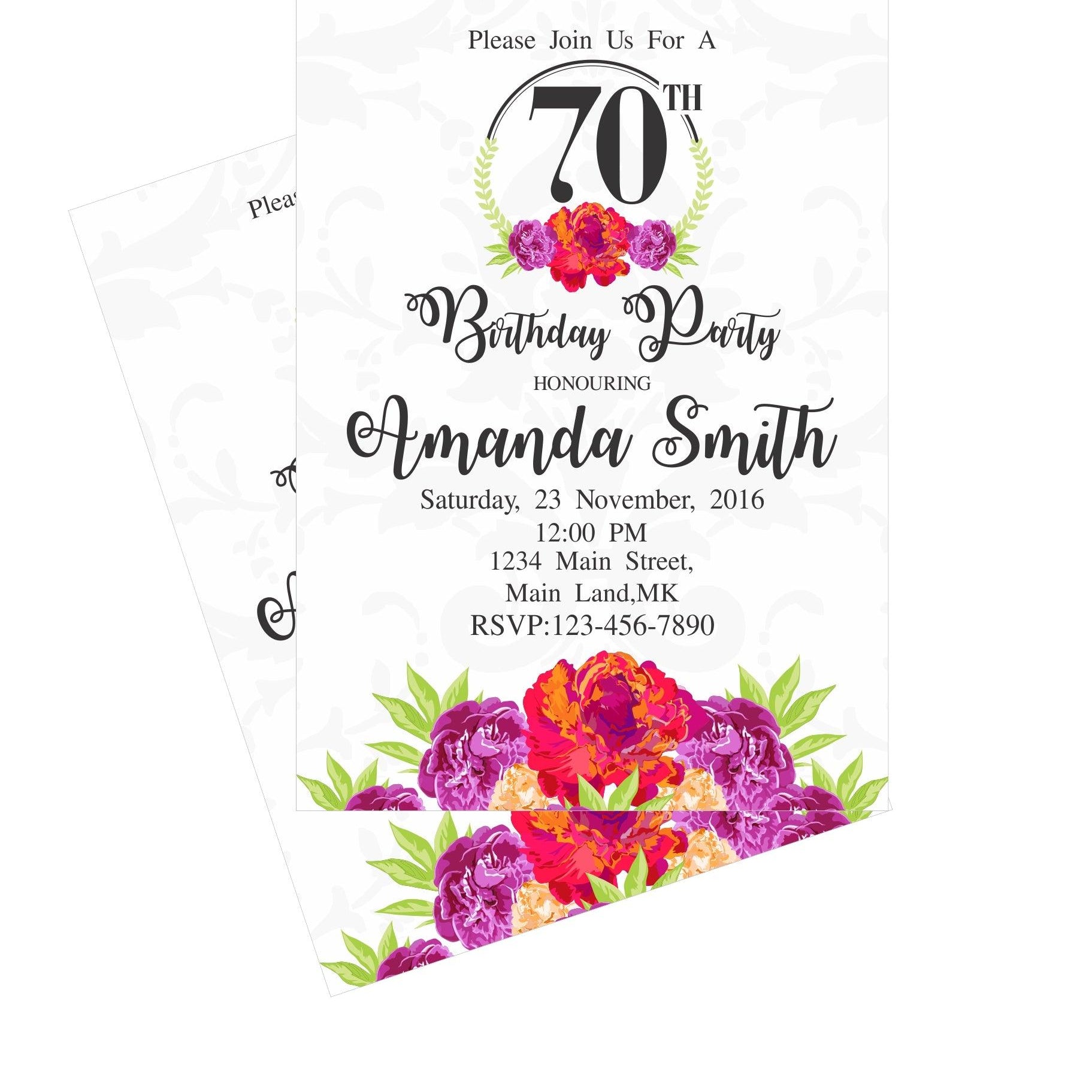 70th Birthday Theme Invitations ALL PARTY SUPPLIES Pretty UR Party