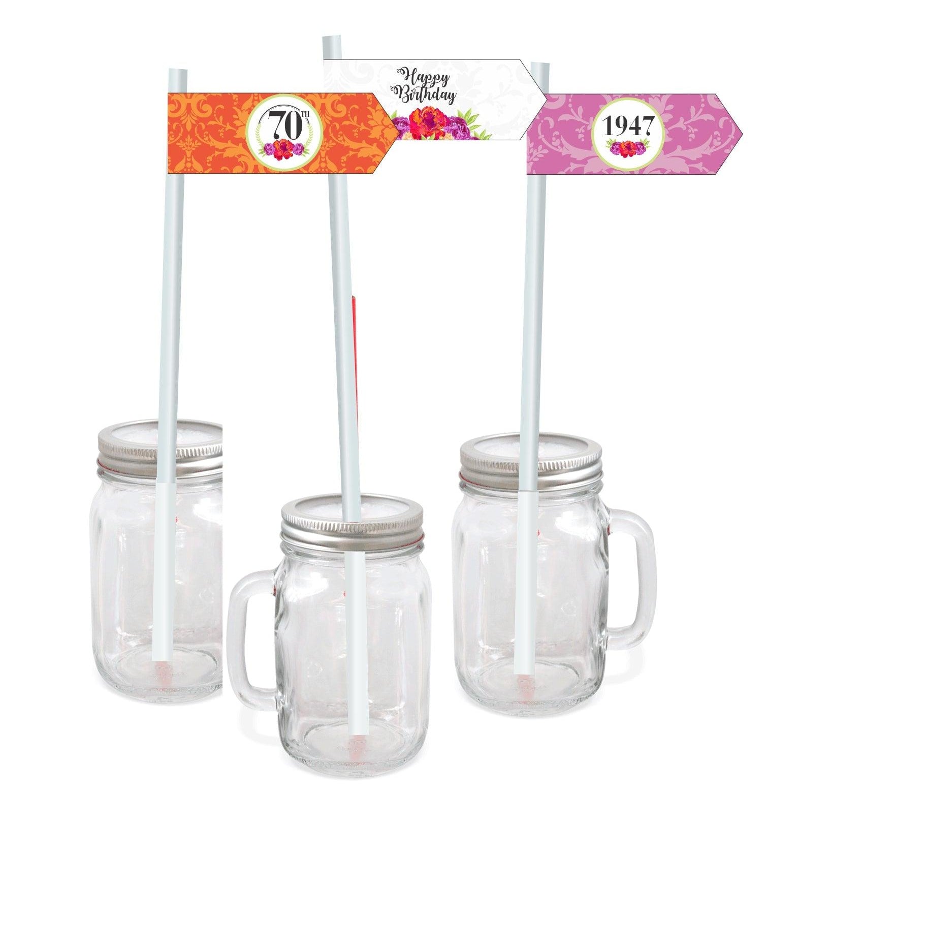 70th Birthday Theme Drink Straws THEME PARTIES Pretty UR Party