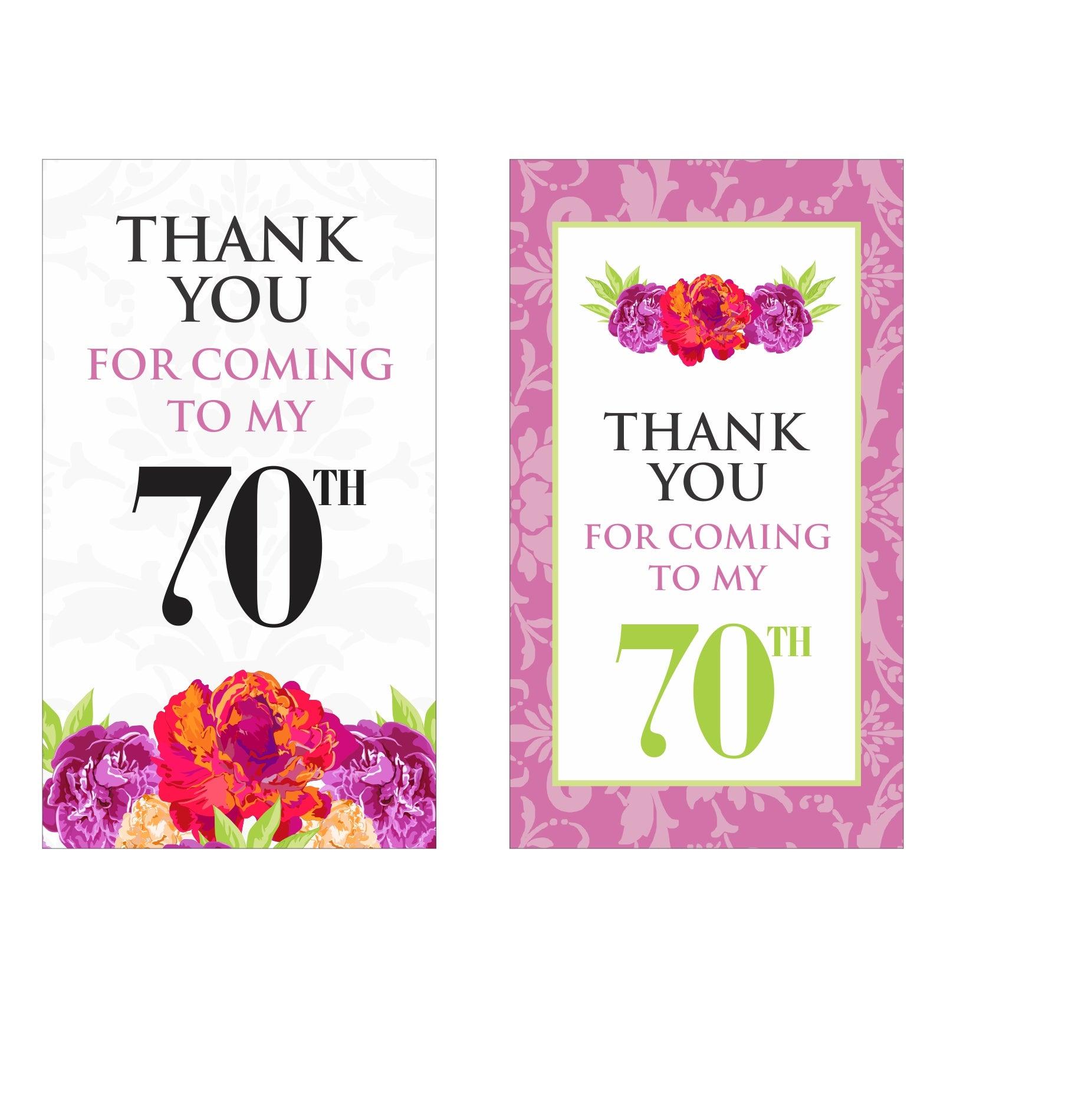 70th Birthday Theme Thank you Tags THEME PARTIES Pretty UR Party 70th Birthday Theme Thank you Tags THEME PARTIES Pretty UR Party