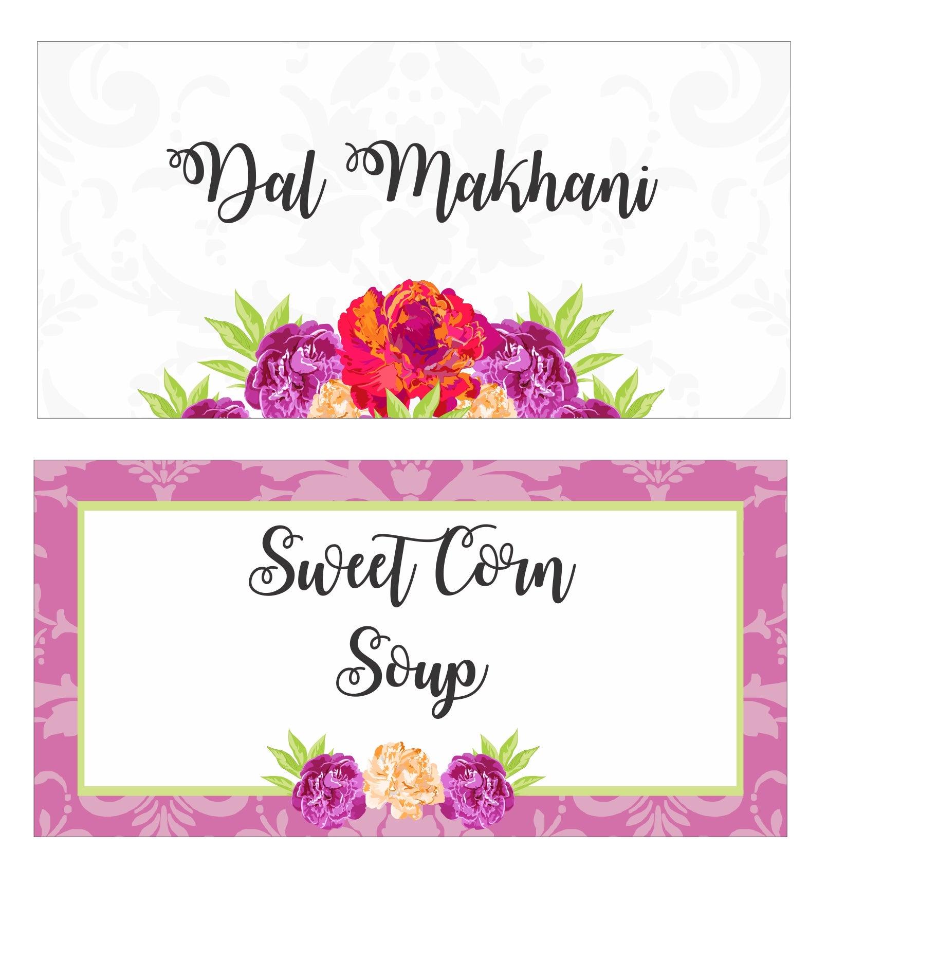 70th Birthday Theme Food Labels / Buffet Table Cards  Pretty UR Party