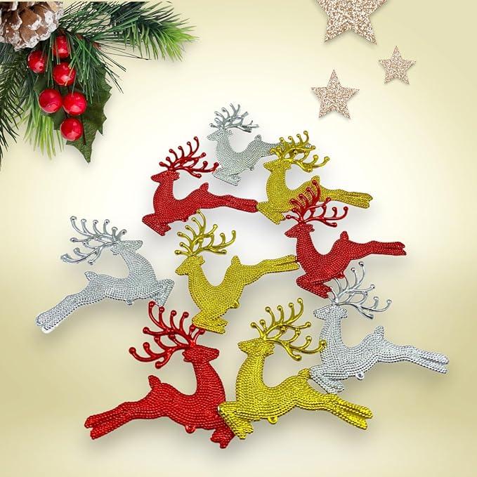 Christmas Reindeer Hanging Ornaments | Tree Hanging Decorations - 6 pcs DECORATIONS Pretty UR Party