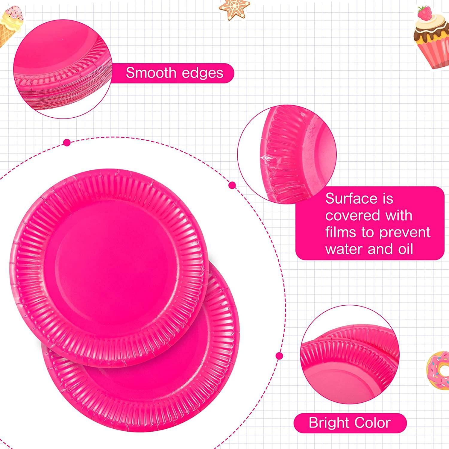 Dark Pink Paper Plates - Pack of 10 THEME PARTIES Pretty UR Party