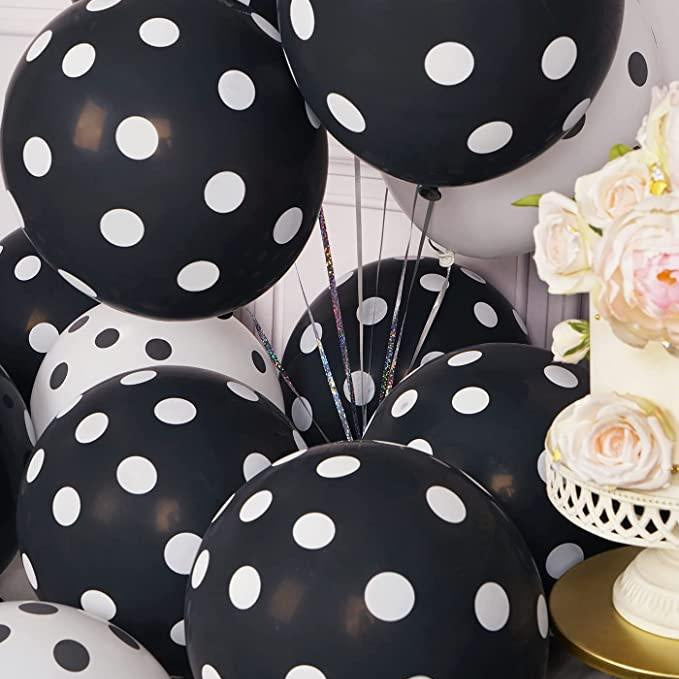 Black Polka Dots Latex Balloons - Pack of 25 ALL PARTY SUPPLIES Pretty UR Party Black Polka Dots Latex Balloons - Pack of 25 ALL PARTY SUPPLIES Pretty UR Party