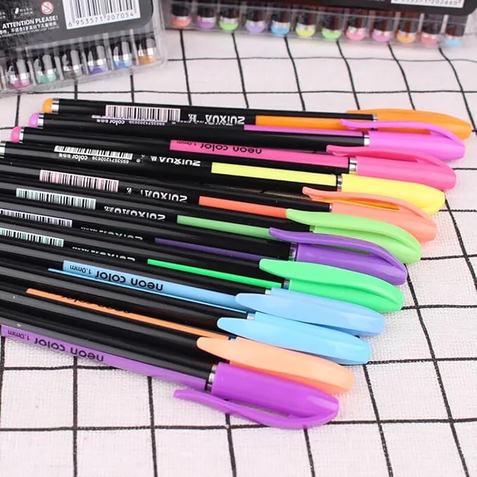 Neon Gel Pens - Pack of 12 ALL PARTY SUPPLIES PRETTY UR PARTY