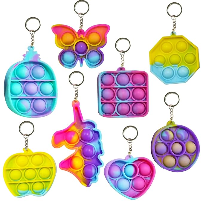 Pop-It Keychain - Pack of 6 ALL PARTY SUPPLIES PRETTY UR PARTY