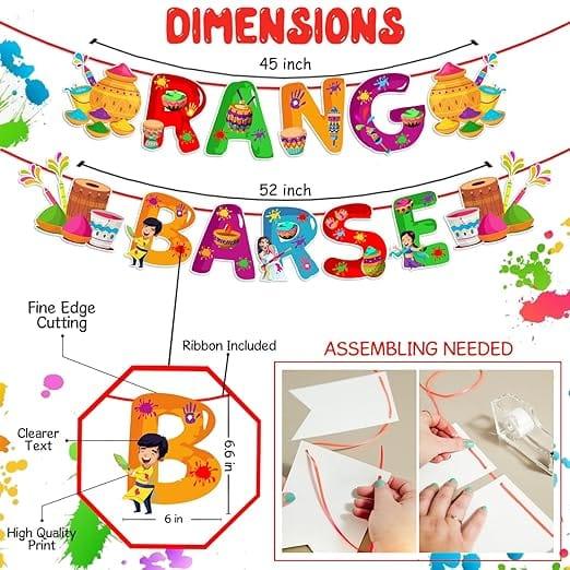 Rang Barse Colourful Bunting ALL PARTY SUPPLIES Pretty UR Party