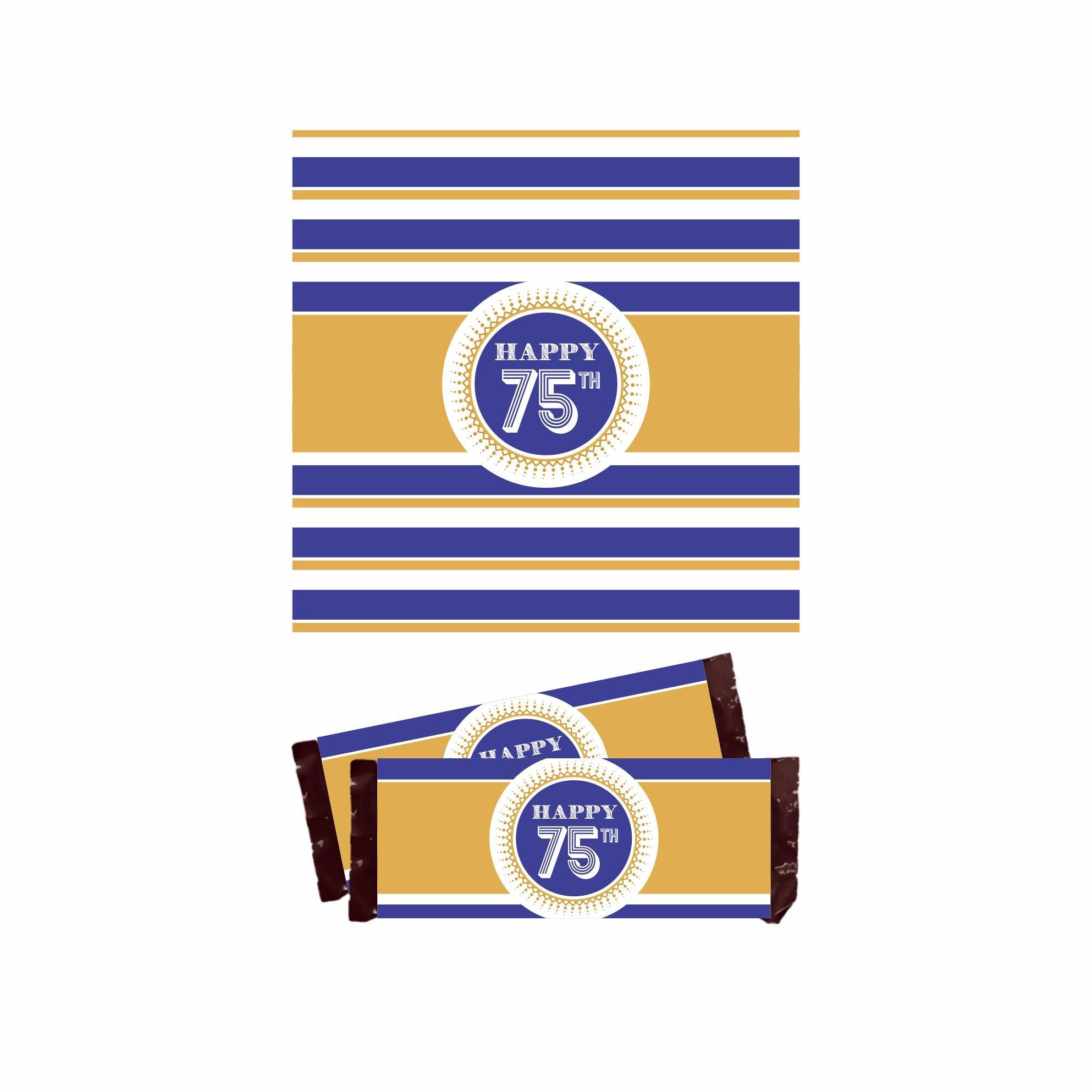 75th Birthday Theme Chocolate Wrappers THEME PARTIES Pretty UR Party