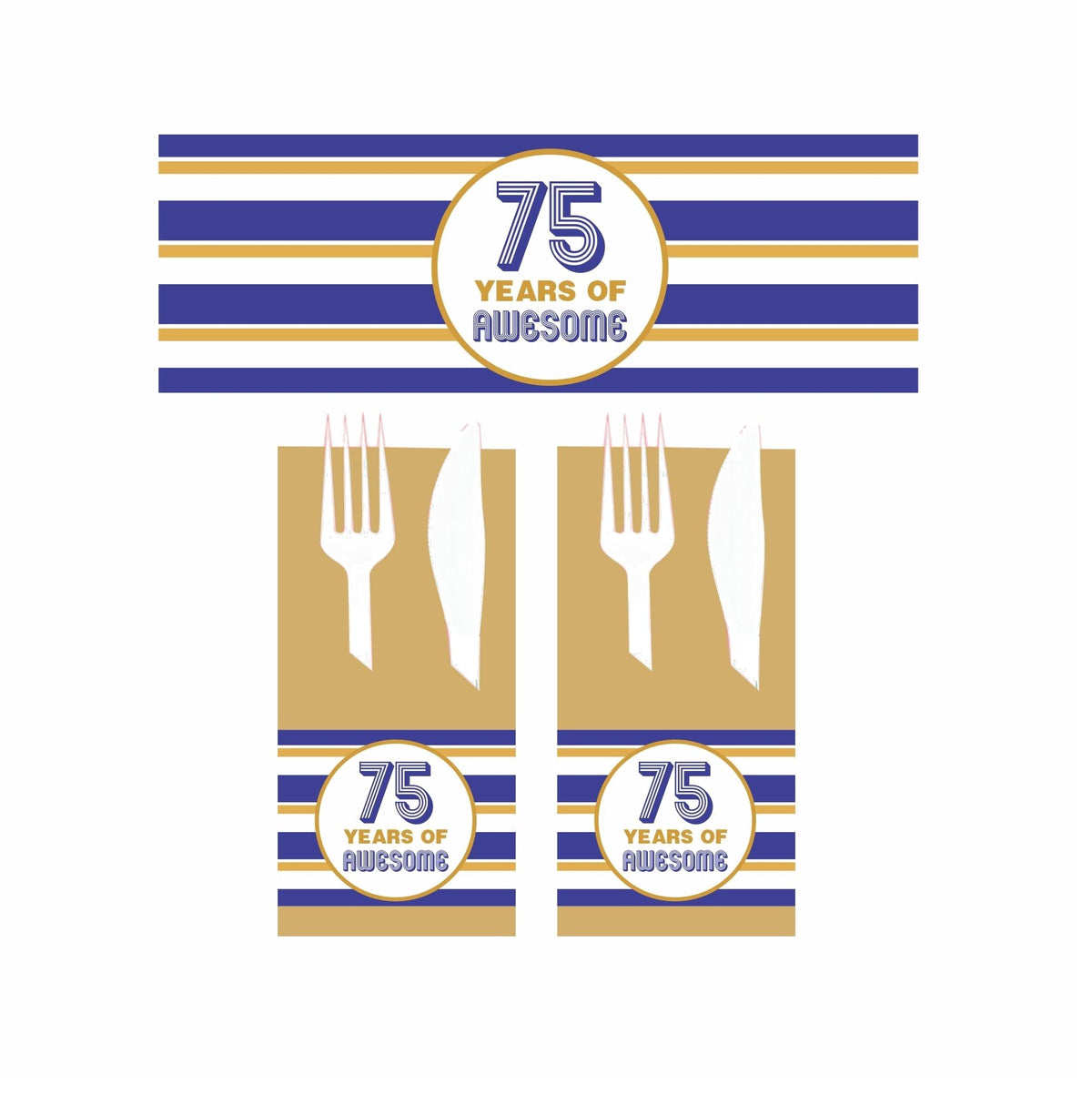 75th Birthday Theme Napkin Rings